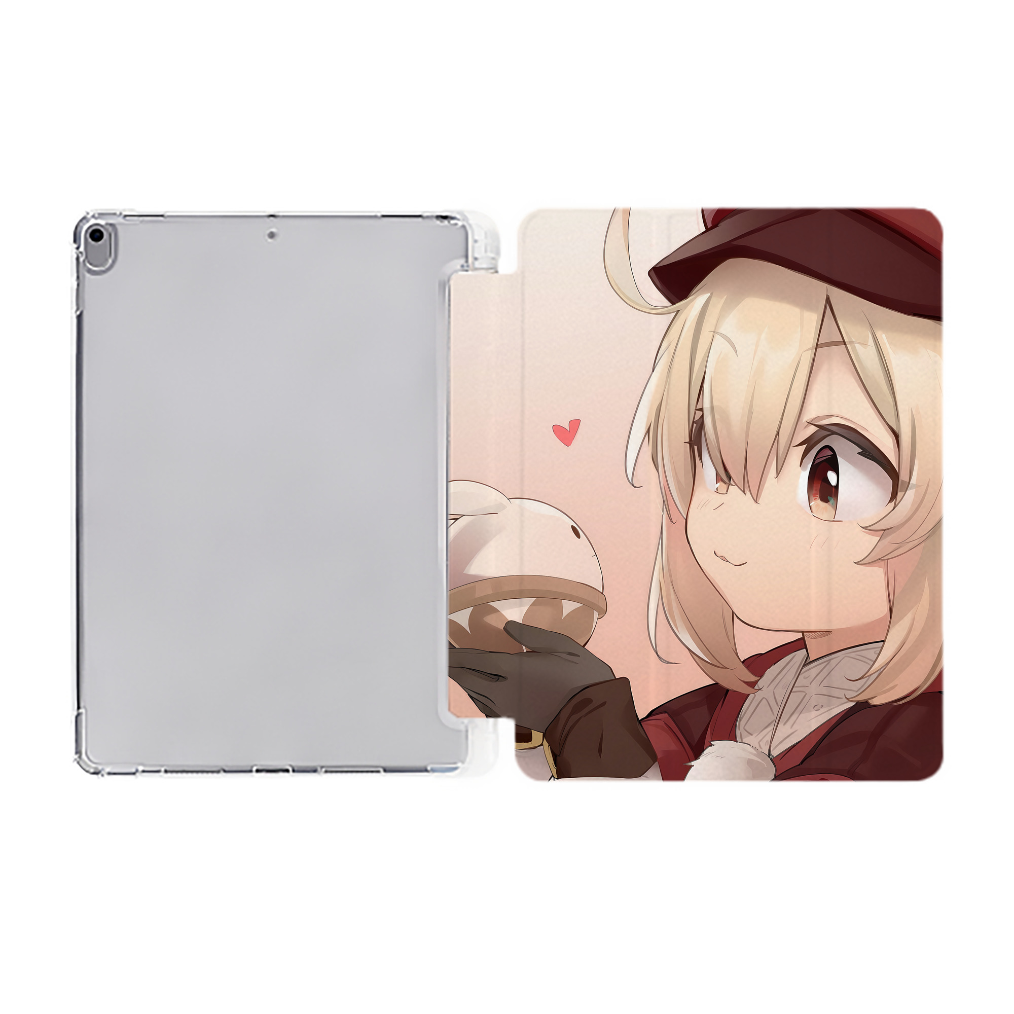 げんし神 genshin IPad ケース ペン収納付き 三つ折りスタンド PUレザー×シリコン 対応機種9.5/10.5/10.9インチ